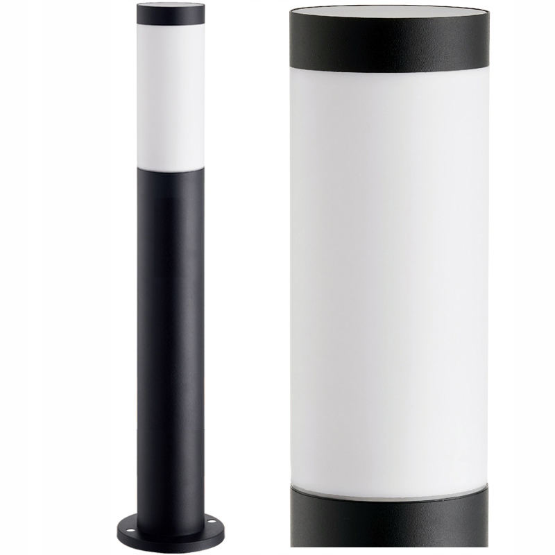 Okrúhly stĺp osvetlenia SuperLED E27, 65 cm, čierny